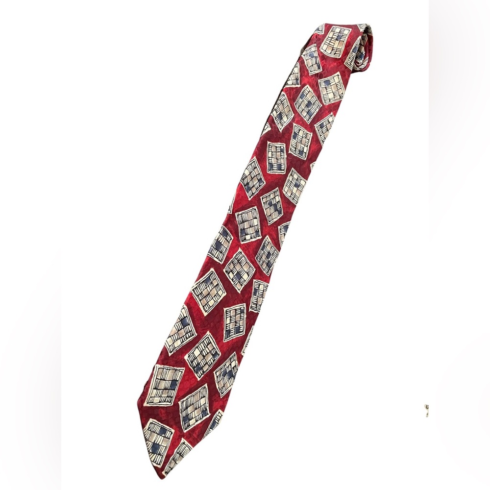 😎 Ted Lapidus red patterned neck tie